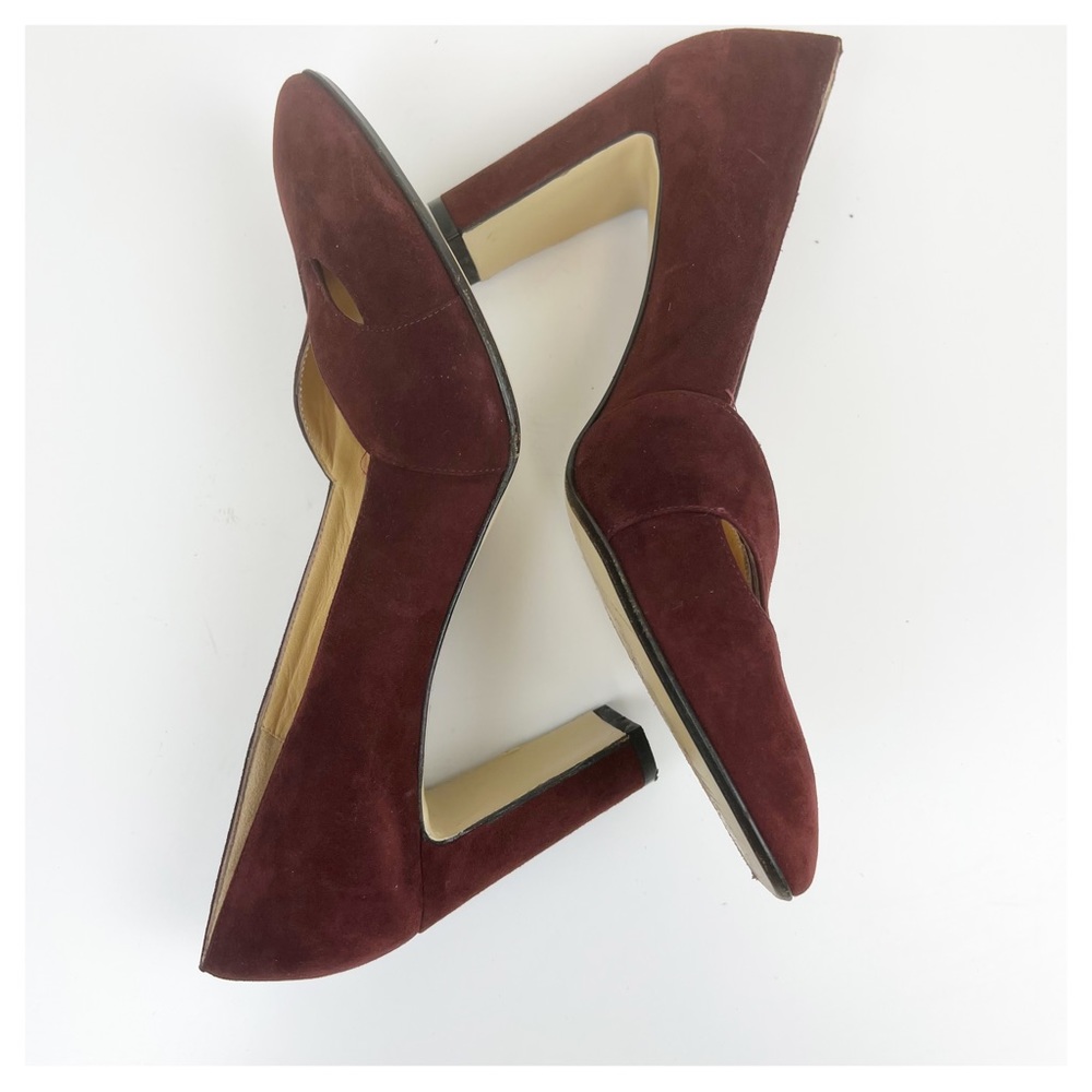 Walter Steiger Burgundy Suede Heels Size 10 - Picture 8 of 9